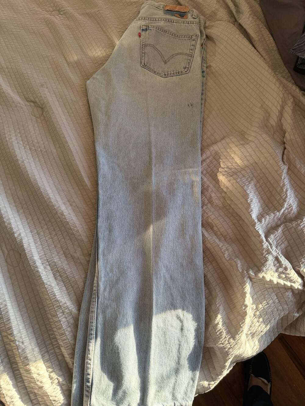 Vintage Levi's 505 Regular Fit Light Wash Jeans W34 - Picture 4 of 7